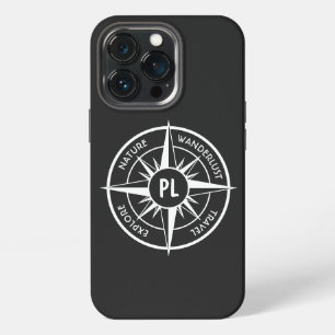 Monogram zwart-wit van het embleem van de ster van iPhone 13 pro hoesje