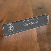 Monogram zwart-wit van het embleem van de ster van naambordje (Zijkant)