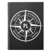 Monogram zwart-wit van het embleem van de ster van notitieboek (Voorkant)