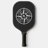 Monogram zwart-wit van het embleem van de ster van pickleball paddle (Voorkant)