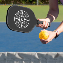 Monogram zwart-wit van het embleem van de ster van pickleball paddle