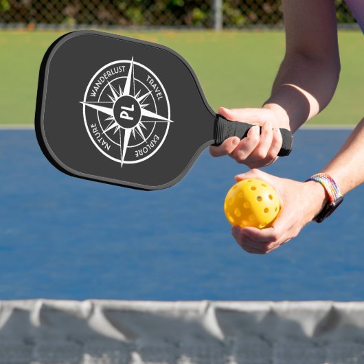 Monogram zwart-wit van het embleem van de ster van pickleball paddle (Insitu)