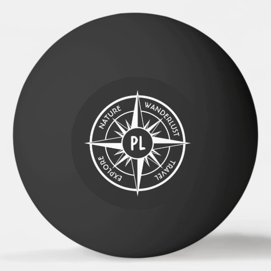 Monogram zwart-wit van het embleem van de ster van pingpongbal (Voorkant)