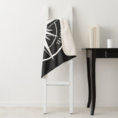 Monogram zwart-wit van het embleem van de ster van sherpa deken (In situ)