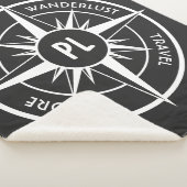 Monogram zwart-wit van het embleem van de ster van sherpa deken (3/4)