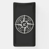 Monogram zwart-wit van het embleem van de ster van spandoek (Verticaal)