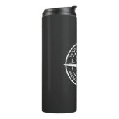 Monogram zwart-wit van het embleem van de ster van thermosbeker (Gedraaid links)