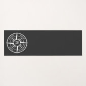 Monogram zwart-wit van het embleem van de ster van yogamat (Achterkant (horizontaal))