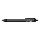 Monogram zwart-wit van het embleem van de ster van zwarte inkt pen (Bovenkant)