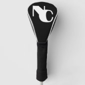 Monogram Zwart-wit Vet Gekoppelde Initialen Golfheadcover (Voorkant)