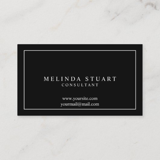 Monogram zwart-wit visitekaartje (Achterkant)