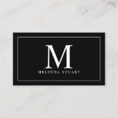 Monogram zwart-wit visitekaartje (Voorkant)