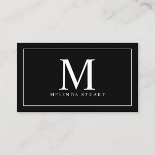 Monogram zwart-wit visitekaartje