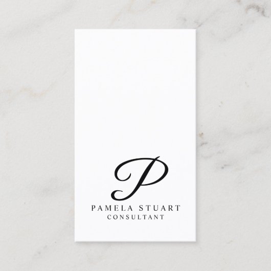 Monogram zwart-wit visitekaartje (Voorkant)