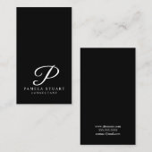 Monogram zwart-wit visitekaartje (Voorkant / Achterkant)