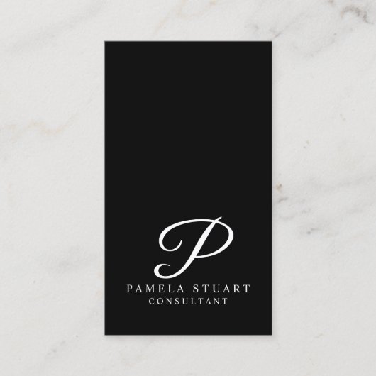 Monogram zwart-wit visitekaartje (Voorkant)