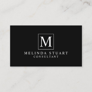 Monogram zwart-wit visitekaartje