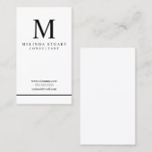 Monogram zwart-wit visitekaartje (Voorkant / Achterkant)