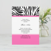 Monogram zwart-wit Zebra Afdrukken en warm roze Kaart (Staand voorkant)