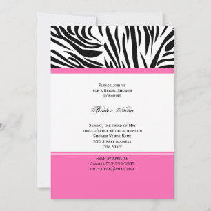 Monogram zwart-wit Zebra Afdrukken en warm roze Kaart