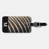 Monogram Zwart Wit Zebra Animal Stripe Print Bagagelabel (Voorkant horizontaal)