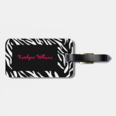 Monogram zwart-wit Zebra Stripe Bagagelabel (Achterkant horizontaal)