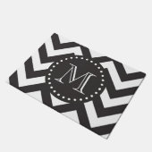 Monogram zwart-wit Zigzag Chevron Deurmat (Schuin)