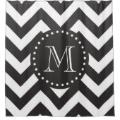 Monogram zwart-wit Zigzag Chevron Douchegordijn (Voorkant)