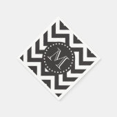 Monogram zwart-wit Zigzag Chevron Servet (Hoek)
