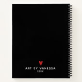 Monogram Zwart witboek Artiest Sketchbook Notitieboek (Achterkant)