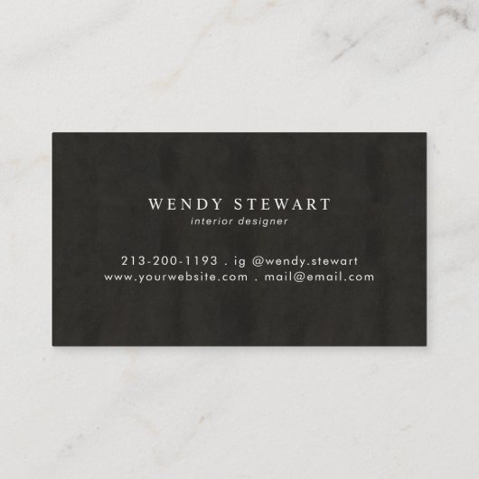 Monogram zwart-witbord Roos Gold Simple Modern Visitekaartje (Achterkant)