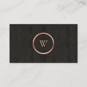 Monogram zwart-witbord Roos Gold Simple Modern Visitekaartje