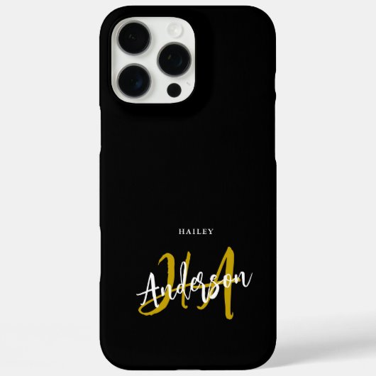 Monogram zwart-witscript Case-Mate iPhone case (Achterkant)