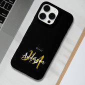 Monogram zwart-witscript Case-Mate iPhone case