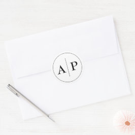Monogram zwart-witte Sticker envelop afdichting