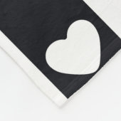 Monogram zwart-witte strepen Modern Heart Pattern Fleece Deken (Hoek)