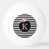 Monogram Zwart & Witte Strepen Pingpongbal (Voorkant)
