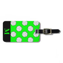 Monogram zwart/witte volleybal, limoengroen