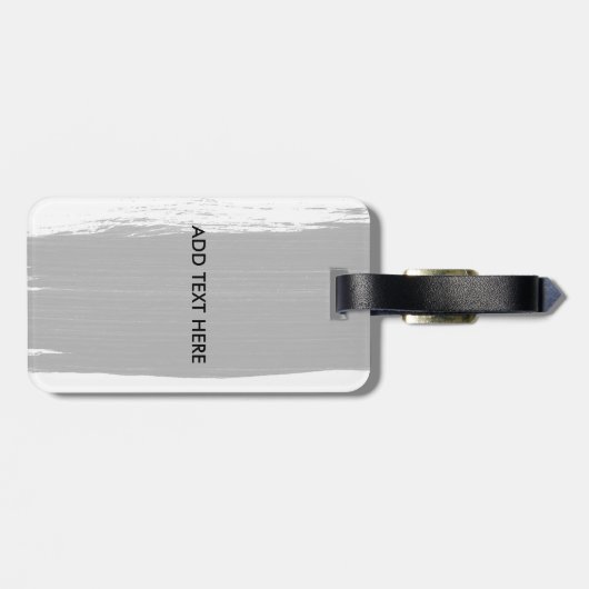 Monogram zwart-witte waterverf penseelpenseelspel bagagelabel (Achterkant horizontaal)