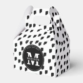 Monogram zwart-witte Waterverf penseelstreek Bedankdoosjes (Voorkant Zijde)