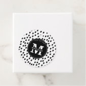 Monogram zwart-witte Waterverf penseelstreek Bedankjes Labels (In situ)