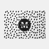 Monogram zwart-witte Waterverf penseelstreek Deurmat (Voorkant)