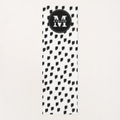 Monogram zwart-witte Waterverf penseelstreek Yogamat (Voorkant)