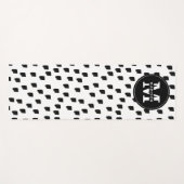 Monogram zwart-witte Waterverf penseelstreek Yogamat (Voorkant (horizontaal))