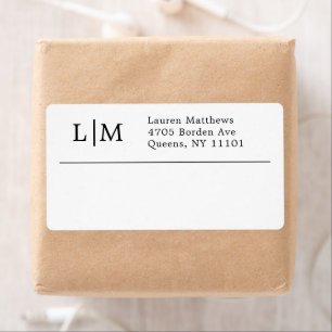 Monogram zwart-witverzending etiket