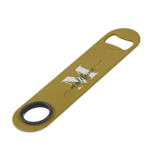 Monogram Zwart Zilver Goud Kleur Persoonlijk Speed Flessenopener