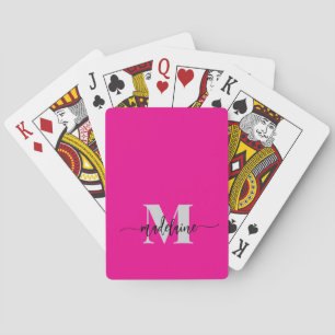 Monogram Zwart Zilver Roze Personal Pokerkaarten