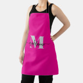 Monogram Zwart Zilver Roze Personal Schort (Insitu)