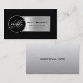 Monogram zwart-zilver Visitekaartje (Voorkant / Achterkant)