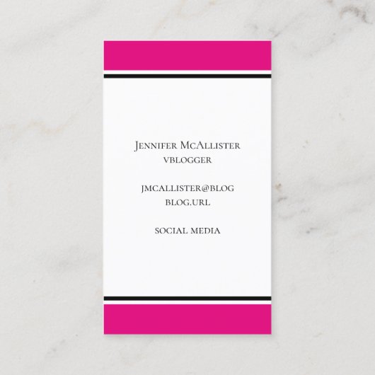 Monogram zwart, zwart, zwart, zwart, wit tapijt visitekaartje (Achterkant)